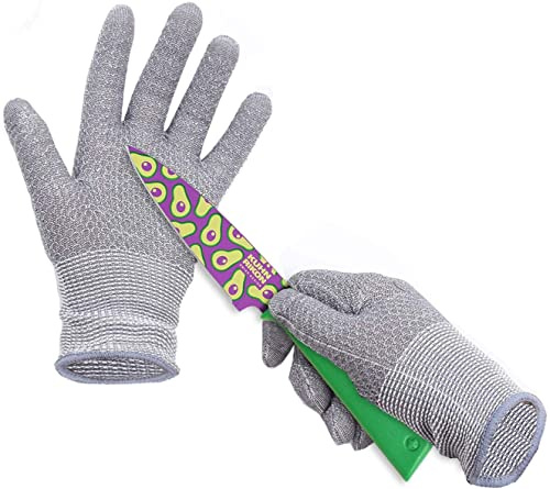 HPHST Schnittsichere Handschuhe für Kinder - A5 Schnittfeste Gartenhandschuhe für 3-8 Jährige, 1 Paar Grau (XXS, Grau)