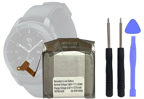 HIGHAKKU Smartwatch Ersatzakku Batterie EB-BR810ABU Kompatibel mit Samsung Gear S4 Watch 42mm SM-R810 SM-R815 with Tools