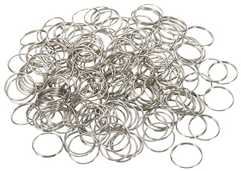PATIKIL Mini Split Rings, 200 Pack 15mm/0.6 OD Split Circular Ring Stainless Steel Clip Ring for Fastening Chandelier Crystal Lamp Accessories, Silver