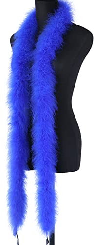 Federboa Blau Federdichten,Flauschige Federboa zum Basteln,Federboa Boa Kostümzubehör,Feder Schal Karneval Boa,Federstola Federschal Damen Mädchen Karnevals Kostüm Accessoire,Halloween,Party,2M