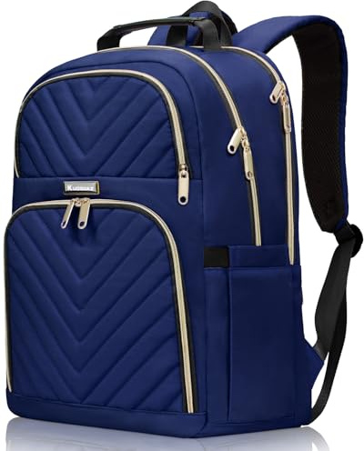 Kuosdaz Women's Backpack, 15.6 Inch School Backpack for Girls, Teenagers, Laptop Backpack, Stylish Daypack, Waterproof for School, University, Travel, Work, Blue