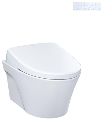TOTO® WASHLET®+ AP Wall-Hung Elongated Toilet with S7 Contemporary Bidet Seat and DuoFit® In-Wall 0.9 and 1.28 GPF Dual-Flush Tank System, Matte Silver - CWT4264726CMFG#MS