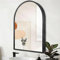 HLFMVWE Miroir Mural Arche 30×40cm Noir, Bain Métal Brossé Grand Miroir de Maquillage avec Cadre en Alliage d'Aluminium Idéal pour Entrée Chambre Salon Salle de Bain