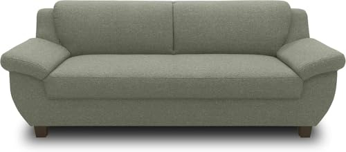 DOMO. collection Divano Panama, 3 posti, divano a 3 posti, set da 207 x 91 x 80 cm (larghezza x profondità x altezza), verde