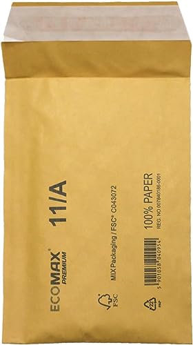 Netuno 10x Luftpolster Versandtasche Braun A/11 120x 175 mm Ecomax Luftpolstertasche umweltfreundlich Luftpolsterumschlag ökologisch Polsterumschlag Briefumschlag gepolstert ökologische Schutzhülle