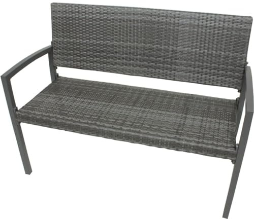 möbelando Gartenbank >Sanremo< in dunkelgrau aus Aluminium, Kunststoff - 118x87x60 (BxHxT)