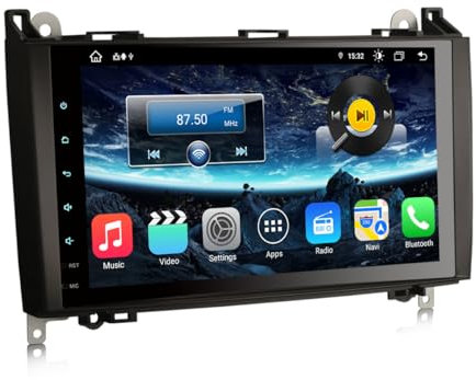 Erisin 9 Zoll 8-Kern 4GB+64GB Android 14 Autoradio Bluetooth mit GPS Navi für Mercedes A Klasse W169 B Klasse W245 Sprinter Viano W639 Vito VW Crafter CarPlay Android Auto DSP DAB+ WiFi RDS FM SWC