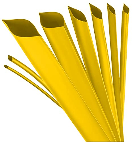 ISOLATECH Schrumpfschlauch Gelb Ø15mm x 10m 3:1 mit Innenkleber | UV-beständig, unbeschriftet, aus Polyolefin, für wasserdichte Kabel- und Lötverbindungen