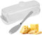 Mantequera, cuenco transparente con tapa y asa, recipiente rectangular para mantequilla, recipiente para mantequilla, con espátula multifuncional, bandeja para mantequilla, plato de cocina, para queso