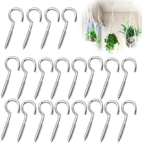 20pezzi Occhielli a Vite per Legno,M3*40mm Ganci a Vite con Occhiello, Viti a Occhiello Piccole Ganci Avvitabili a Metallo per Legno Soffitto Parete, Impiccagione, Fai da Te Artigianato