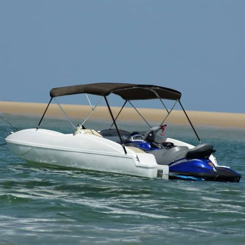 Faroom Toldo Bimini de 3 Arcos, Toldo para Barcos, Bimini para Barcos, Protección contra el Sol y la Lluvia, Accesorios Náuticos, Medidas 184x170x133 cm Negro