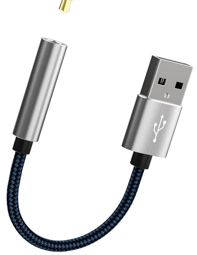 zoyuzan Adaptador USB a conector de audio de 3,5 mm para auriculares, PC, micrófono de coche, auriculares externos, puerto DAC TRS, estéreo, PS4, cable de interfaz de altavoz, enchufe de computadora,