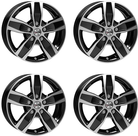 4x AUTEC Felgen Alufelgen QUANTRO 7.5x18 ET58 5x130 Schwarz poliert kompatibel mit Citroen Jumper