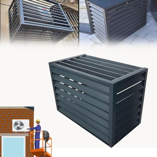 100x70x50cm cache climatiseur exterieur aluminium, caisson anti bruit pompe à chaleur grille cache radiateur protection clim exterieur cache unité extérieure clim Caché Résistant Aux Intempéries Écran