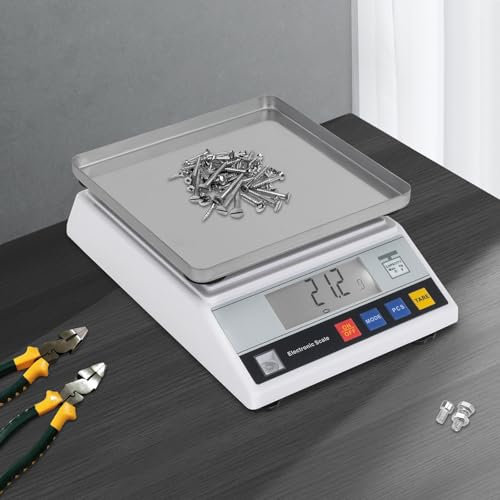 Hochpräzise Analysenwaage mit LED-Display, 0.1g Digitale Elektronische Industrielle Präzisionswaage Intelligente Wissenschaftliche Laborwaage mit Zähl&Tarafunktion (10kg/0.1g)