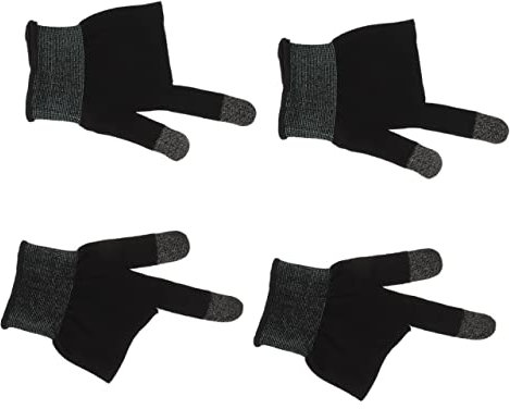 OSALADI Spielhandschuhe Zweifinger Design Dünn Schweißresistente Touchscreen Handschuhe Aus Carbonfaser Atmungsaktive Gaming Fingersleeves Für Mobiles Spielen