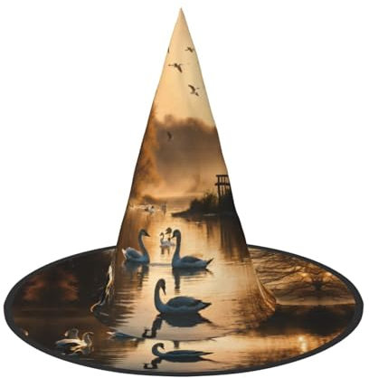 XTYGETY Jagd fliegende wilde Enten Halloween Hexenhüte Einzigartig Tragbar Party Kopfschmuck Hexe Dekor Festliche Kopfbedeckung