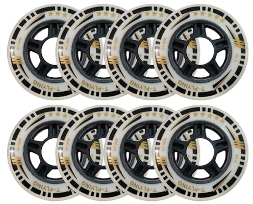 ANWEALTH Inline Skate Rollen Indoor/Outdoor Rollschuh Räder 8er Pack mit Lagern 84A Rollschuhräder 84mm Rollschuhrad Ersatz