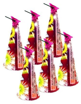 h2i Happy Smile Vulkan | 6 St. | +/- 25 sek | Outdoor Fontäne mit silber Funkenregen für Silvester, Halloween & Partys | Kinder & Jugendfeuerwerk | j | Ganzjahresfeuerwerk Kat 1
