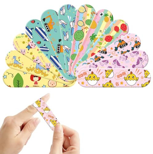 IKOPFLN 120 Pezzi Bende per Cartoni Animati,Impermeabile Simpatico Cartone Animato Cerotto, Emostasi Adesivi per Bambini