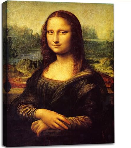 Mona Lisa von Leonardo DaVinci Leinwandkunst, klassische Gemälde, Reproduktion, Vintage-Kunstdruck, gerahmte Kunst für Wanddekoration, 61 x 91,4 cm