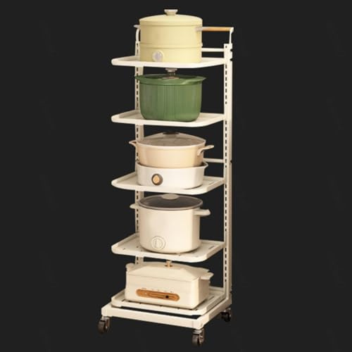Étagère de rangement réglable pour poêle à frire noire pour étagère de cuisine - Gain de place - Pour placard d'angle - 5 x 5 planches
