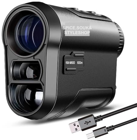 Telemetro laser da golf, telescopio 600 m, con blocco della bandiera, misuratore di distanza per 1000 m mimetico caccia monocolo (nero)