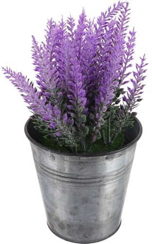 HEMOTON Artificial Lavender Flower Pot Lifelike Faux Plant Decoration for Home Office Balcony and Desk Compact Easy to Clean No Fading Friends and Family