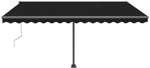 Tenda da sole automatica con LED e sensore di vento, 450 x 300 cm, antracite – alluminio verniciato a polvere e 100% poliestere con rivestimento in poliuretano – perfetta per terrazza e giardino