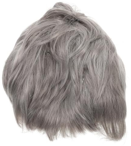 DEARMAMY Peluca Gris Para Hombre Peluca Corta De Estilo Para Cosplay De Fiesta y Cómoda De Llevar
