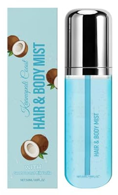 Creamy Hair Und Body Perfume Spray, Leichtes Duftspray Für Haut Und Haare, Lang Anhaltender Parfüm Duft, Feuchtigkeitsspendend, Handlich Und Pflegend 50ml (Kokosnuss)