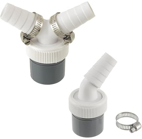 Guanici 2 Piezas Conexión de Lavadora Desagüe de Lavadora Manguera de Aguas Residuales Para Sifón Incorporado Y Manguera de Desagüe Para Conectar Lavadora O Lavavajillas Material PVC Color Blanco