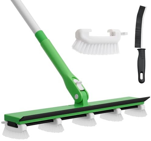 Zavrski Brosse de Nettoyage à Coulis avec Long Manche 168cm et Tête Rotative Brosse Joint Carrelage pour Sol en Carrelage, Douche, Salle de Bain, Cuisine et Mur
