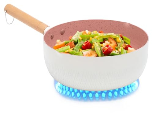 Stufa in ceramica - padella atossica con manico resistente al calore, padella sana per frittelle di uova | Risfatti compatibili con una stufa a gas, Cena in famiglia sicura facil