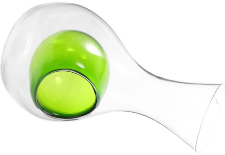 Cabilock Glass Wine Cooler Decanter Single Serve Wine Carafe Comfortable Grip Home Restaurant Use Cold Sake Glass Decanter