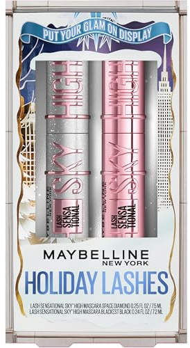 Maybelline Lash Sensational Holiday Makeup Kit, Includes Full-Size Sky High Mascara and Lash Sensational Glitter Mascara, 1 Makeup Gift Set