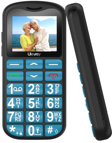 CHAKEYAKE Seniorenhandy Ohne Vertrag,Freigeschaltete Senior SIM Free mit SOS-Notruftaste,GSM Tastenhandy Seniorentelefon, Fackel, Kurzwahltasten, FM-Radio, Blau