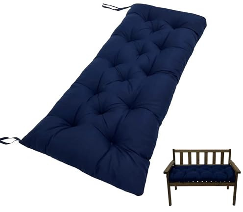 ZASEZOD Bankauflage Sitzkissen Bankkissen Gartenkissen Bankpolster Sitzauflagen Polsterauflage Loungekissen Sitzpolster Outdoor Indoor Auflage Für Gartenbank Gartenmöbel(Dark Blue,110 x 50 cm)