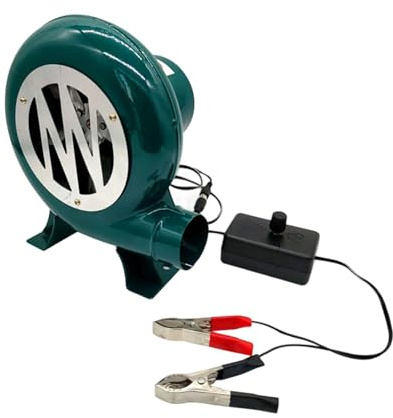 Souffleur d'air extérieur portable 12 V 120 W avec fonction de vitesse adaptée pour barbecue, cuisine, feu de camp, souffleur de cuisson en plein air avec vitesse variable