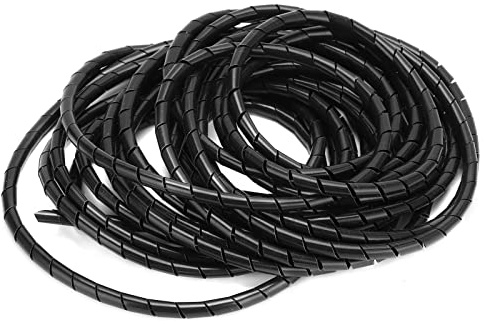 Avvolgicavo a spirale, tubo flessibile con telaio a filo Gestione avvolgicavo per apparecchio Nero per PC TV Computer Organizzatore di cavi elettrici