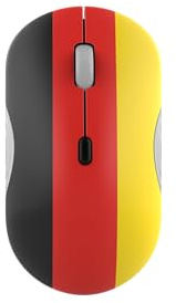 Lenovo Mouse silenzioso Bluetooth 350 (Fan Edition), design ambidestro ergonomico senza fili, Bluetooth 5.3, DPI regolabile fino a 2400, durata della batteria 36 mesi, materiali riciclati, bandiera