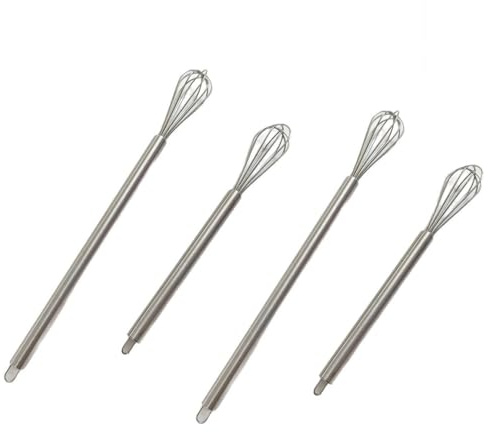 4 frusta a spirale in acciaio inox, mini frusta a spirale in acciaio inox, piccola multifunzione, mini per mescolare, cuocere al latte e tè al latte