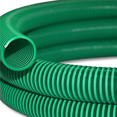 Wiltec Tubo spiralato per aspirazione, verde, da 5m Ø 38mm (1 1/2) - Made in Europe