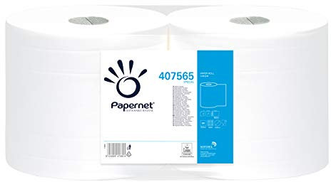 Papernet 407565 738hojas 177.12m Celulosa Color blanco - Toalla de papel (177,12 m, 24 cm, 234 mm, 25 cm, 6 cm, 3,02 kg)