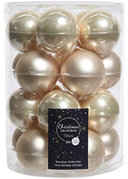 Weihnachtskugeln Glas 6cm x 20 Stück Christbaumkugeln matt glänzend Perle