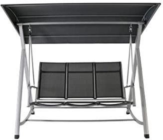 MWH Hollywood-Schaukel Swing Kedline Alu-Rahmen Silber Textilen Anthrazit 879314