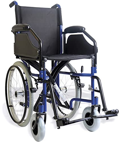 GOVITA Carrozzina Pieghevole Per Passaggi Stretti, Ideale Per I Passaggi In Ascensore_Gostreet Slim 40 Cm - Telaio Doppia Crociera In Acciaio Sedia A Rotelle Pieghevole Slim