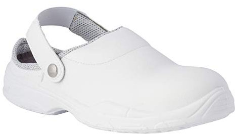 REPOSA Medical - Zoccoli Sanitari Donna e Uomo in Microfibra + Puntale di Sicurezza in Composito, Ciabatte Sanitarie Antishock e Antistatiche con Laccetto, Scarpe Sanitarie e Cucina Comode Antiscivolo