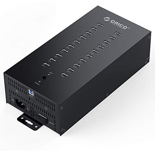 ORICO Industrial USB Hub, 20 Puertos montable 150W Powered USB 2.0 Hub Grado Industrial, la Caja Full Metal, de Alta Velocidad de Transferencia de Datos