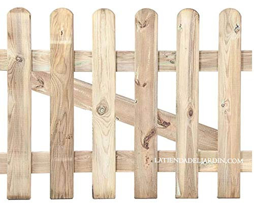 Suinga PUERTA VALLA CLASICA 80x100 cm de MADERA para JARDIN, para cercar jardines, parques..